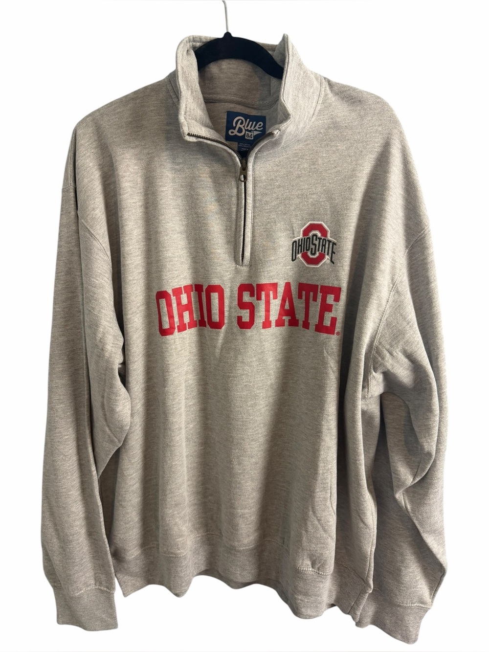 Blue 84 1/4 Zip Ohio State Gray Pullover Sweatshirt